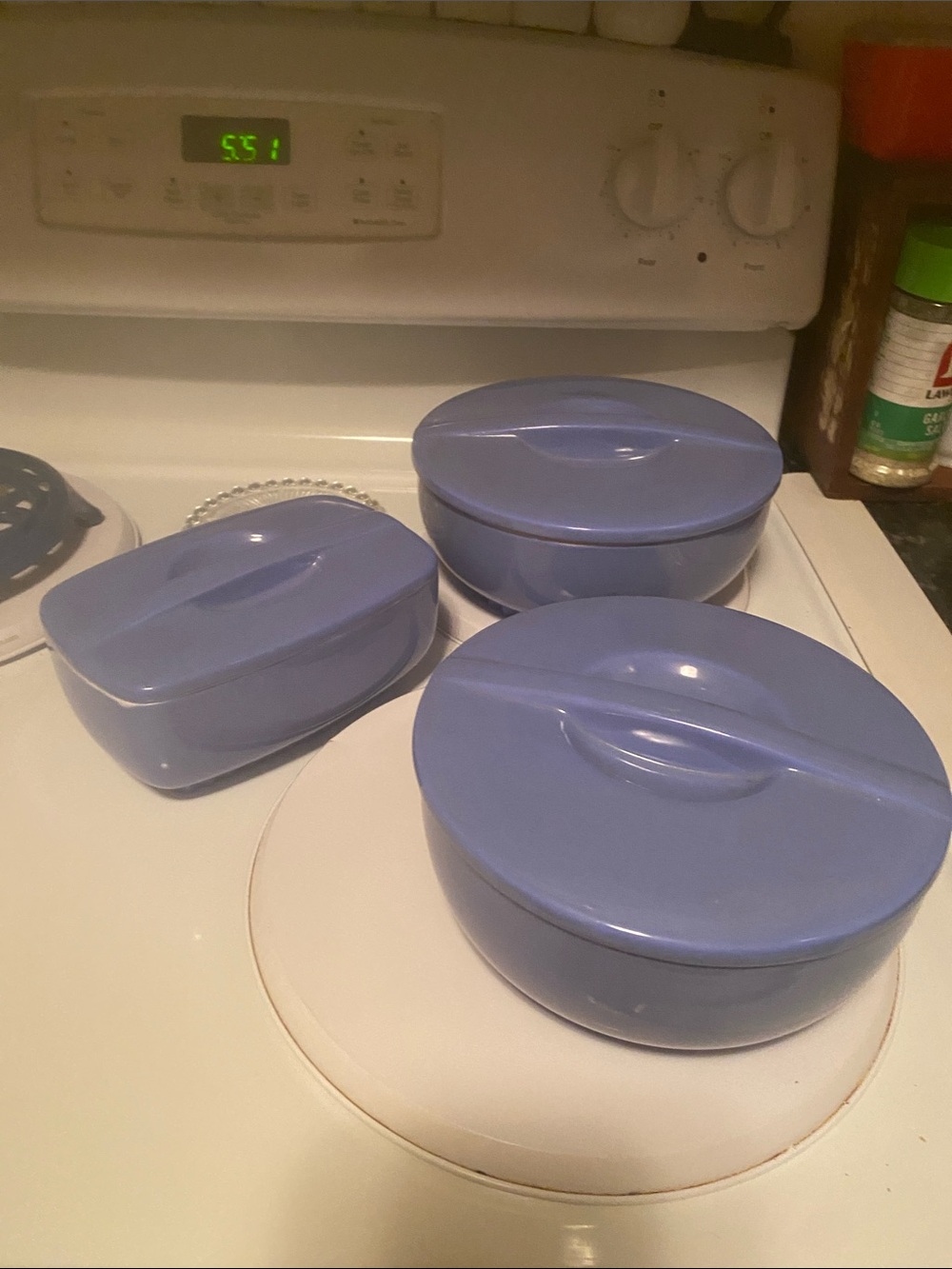 THREE Vintage HALL CHINA for Montgomery Ward COVERED REFRIGERATOR DISHES!